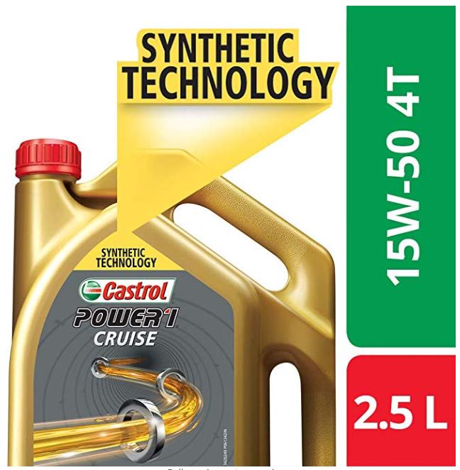 Castrol POWER1 Cruise 4T 15W-50 Synthetic Engine Oil for Bikes (2.5L)