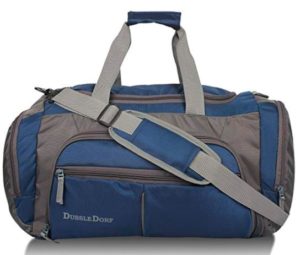Dussle Dorf Polyester 45 Liters Navy Blue and Grey Travel Duffle Bag
