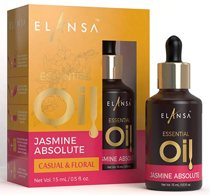 Elansa 100% Pure Jasmine Absolute Essential Oil, 15ml 