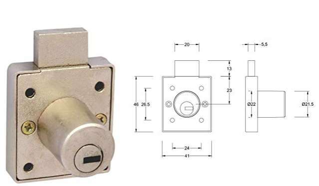 Harrison H-0090 Zinc Five Pin Furniture Lock Set (Silver)