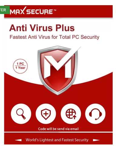 Max Secure 1 User 1 Year Anti-virus Activation Code  (Personal Edition)
