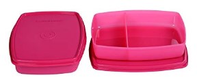 Signoraware Small Slim Lunch Box Set, 340ml, Set of 2, Pink
