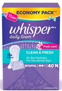 Whisper Daily Liners Clean and Fresh - 40 Count
