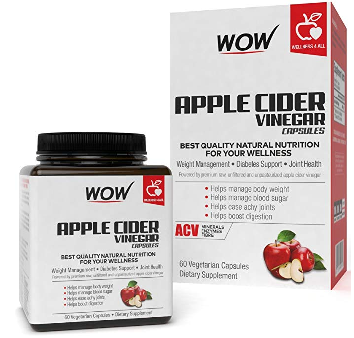 Wow Raw Apple Cider Vinegar Capsules - 60 Count 