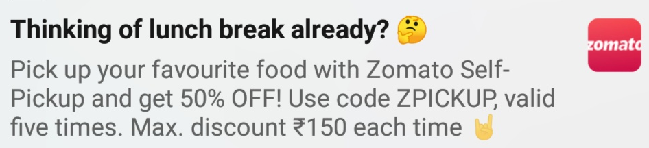 zomato pickup