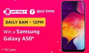 Amazon Quiz Answers Today Win Samsung Galaxy A50