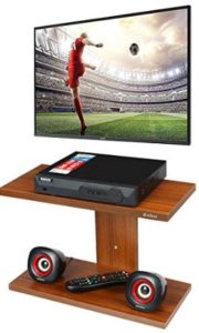 Anikaa Saffron TV Wall Unit/TV Entertainment Units/Wall Mounted TV Set Top Box Stand/DVD Wall Shelf/Display Unit Walnut Finish- Plain