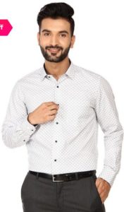 Blackberrys Blackberrys White Printed Slim Fit Shirt