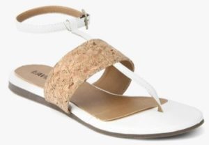 Lavie Brown Synthetic T-Strap Flats