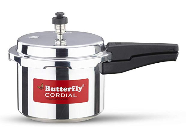 Butterfly Cordial Aluminium Pressure Cooker, 3 litres, Silver