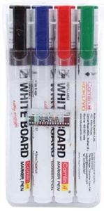 Camlin Kokuyo PB White Board Marker - Pack of 4 Assorted Colors (Black, Blue, Red, Green)