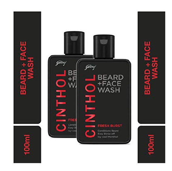 Cinthol Fresh Burst Beard Wash, 100ml (Pack of 2) 