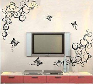 Decals Design StickersKart Wall Stickers Lovely Butterflies Living Room (Black)