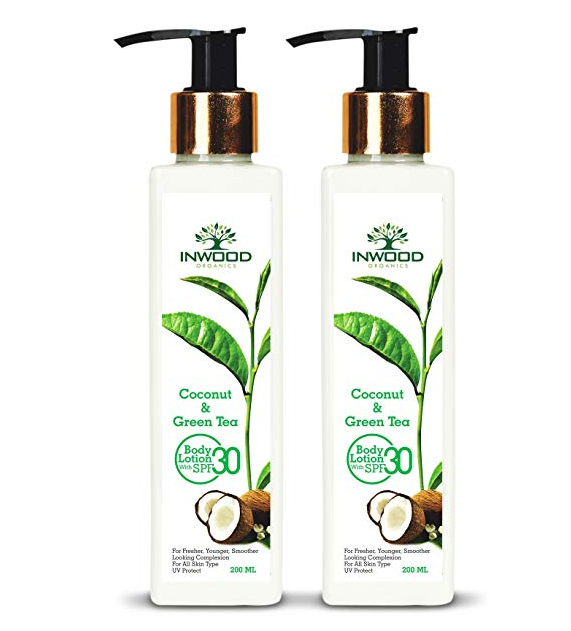 INWOOD ORGANICS Coconut and Green Tea Body Lotion Pack of 2