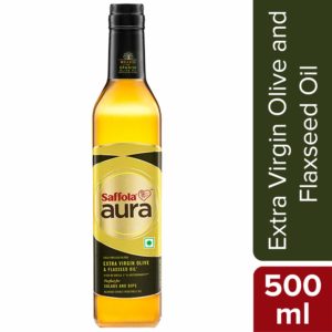 Saffola Aura Extra Virgin Olive and Flaxseed Oil, 500 ml
