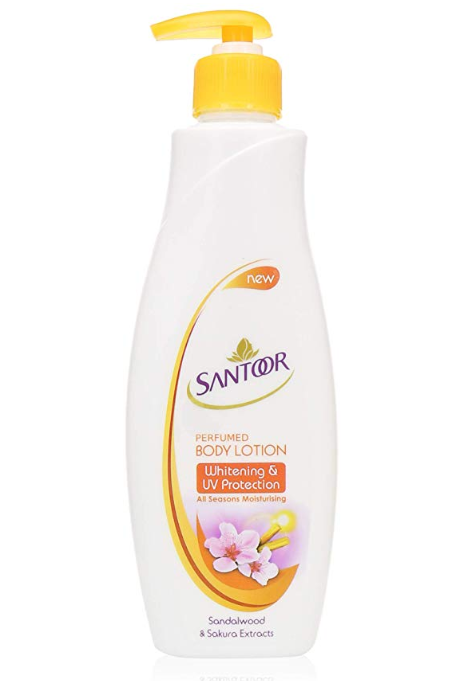 Santoor Body Lotion Whitening and Uv Protection, 250 ml (Pack of 2)