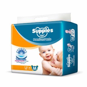 Supples Baby Pants Diapers, Medium, 72 Count