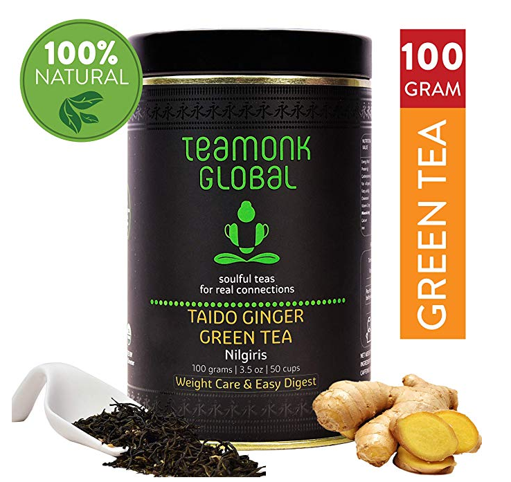 Teamonk Nilgiri Ginger Green Tea for Weight Loss, 100g