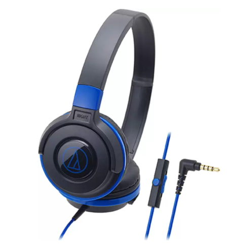 Audio Technica ATH-S100iS BBL Wired Headset with Mic