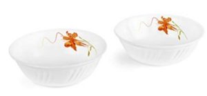 Cello Orange Lily Opalware Snack Bowl Set