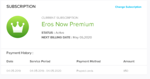 ErosNow Annual Subscription Proof