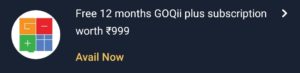 Free 12 month Goqii Membership subscription worth 999
