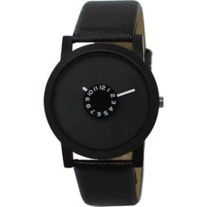Gujju Rocks Round Dail Black Leather And Synthetic StrapMens Quartz Watch For Men at Rs 99