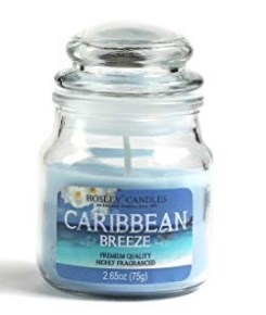 Hosley Caribbean Breeze Highly Fragranced, Jar Candle