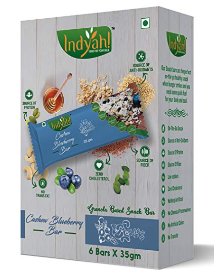 Indyah!Cashew Blueberry bar 6 pc 