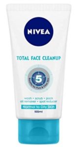 NIVEA Face Wash, Total Face Clean Up 3-in-1, 50ml