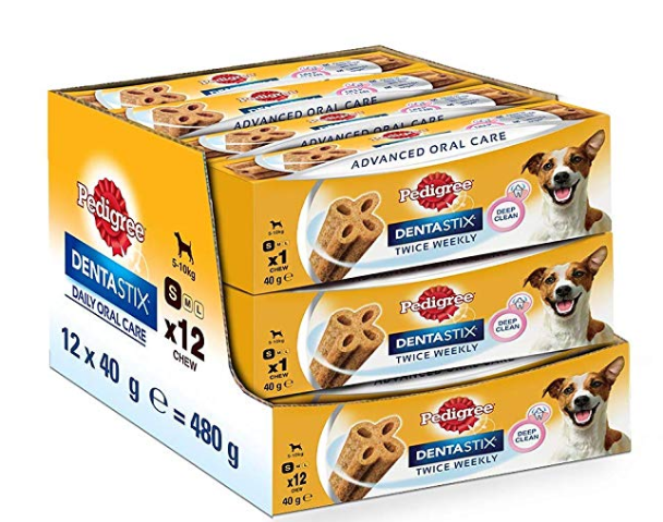Pedigree Dentastix Advanced Oral Care Treats for Small Breed Dogs (5-10 Kg), 12 Sticks, 480g