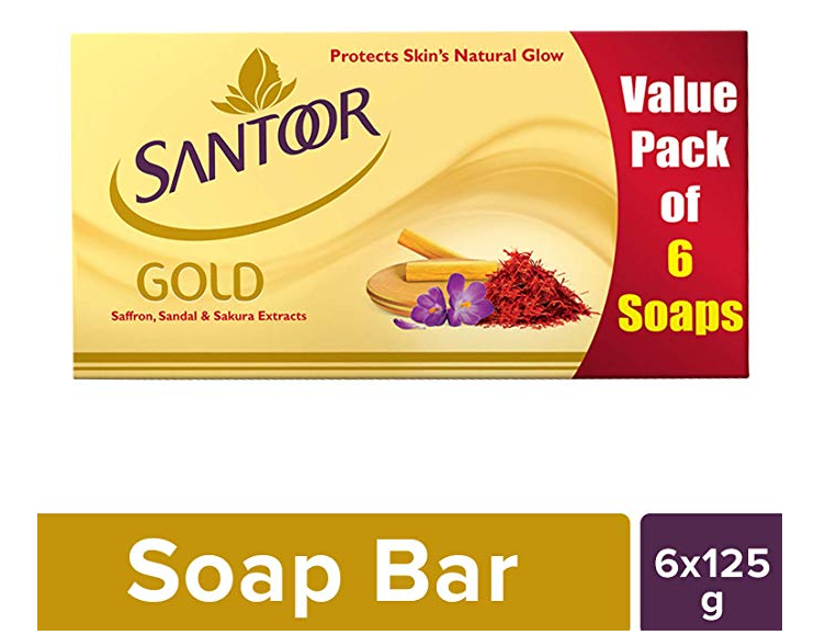 Santoor Gold  125g (Pack of 6) 