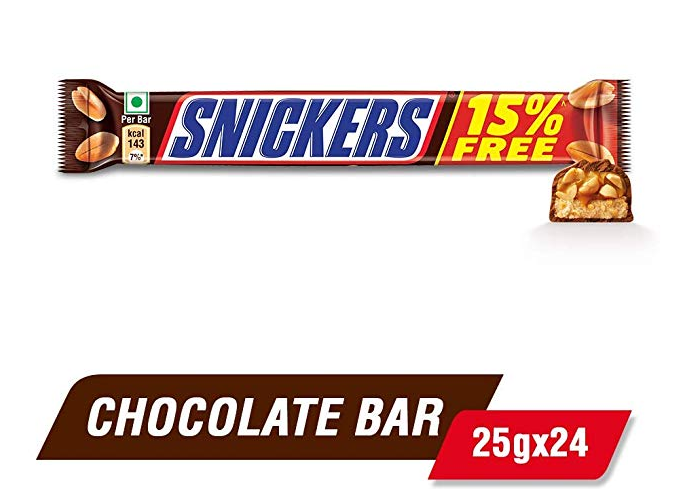 Snickers Chocolate Bar, 28.75g (Pack of 24) 