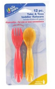 The First Years Take and Toss Toddler Flatware 12 Pieces (Multicolor)