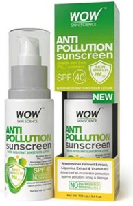 WOW Anti Pollution SPF40 Water Resistant No Parabens & Mineral Oil Sunscreen Lotion, 100mL