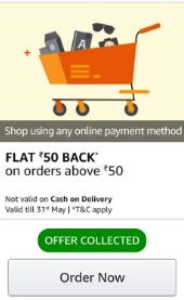 amazon Rs 50 cashback