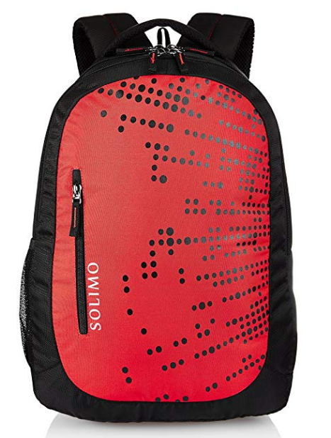 Amazon Brand - Solimo Laptop Backpack for 15.6-inch Laptops (29 litres, Red) 
