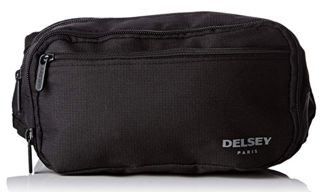 Delsey Freesize Black Money Belt Bag