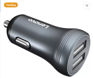 Lenovo 4.8 Amp Turbo Car Charger (Black, Grey)