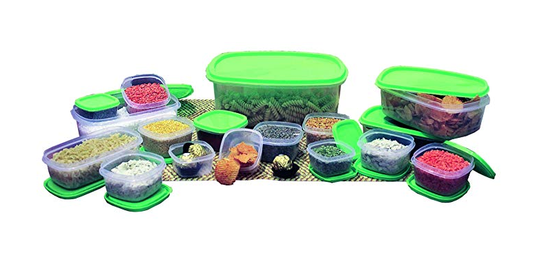 Princeware Container Combo Set, 17 Pieces, Green 