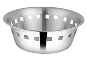 Shri and Sam Stainless Steel Majestic Bread Basket, 20.5cm, Silver