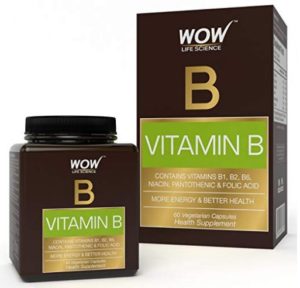 Wow 150Mg Vitamin B Capsules - 60 Vegetarian Capsules (Vitamins B1, B2, B6)