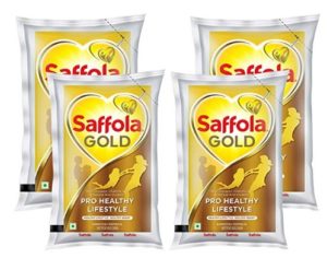 Marico Saffola Gold, Pro Healthy Lifestyle Edible Oil, 4 X 1 L