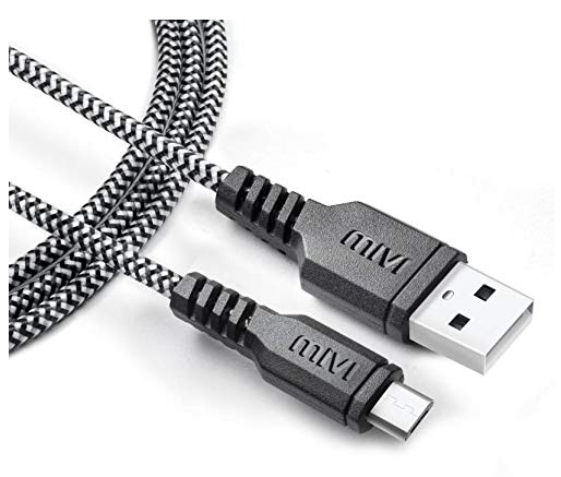 Mivi UC3BK-BK Khali Tough Micro USB Cable - 3.2 Feet