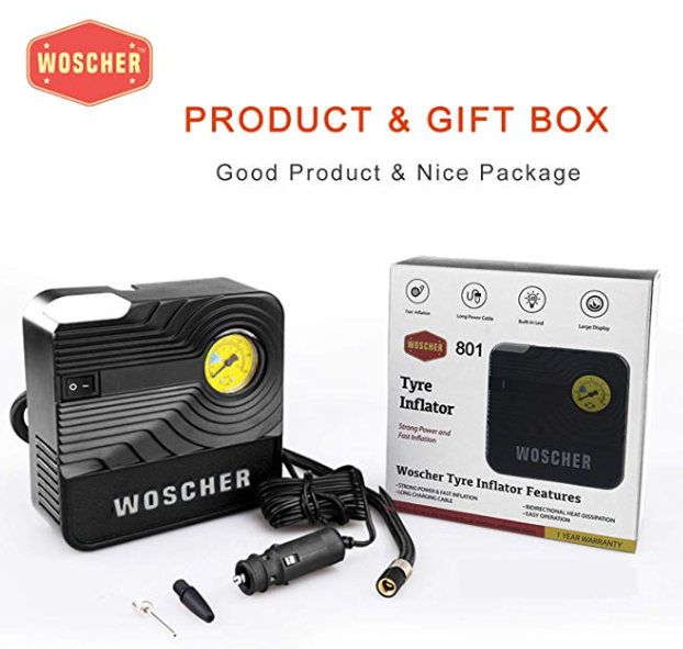 Woscher 801 Rapid Performance Portable Tyre Inflator