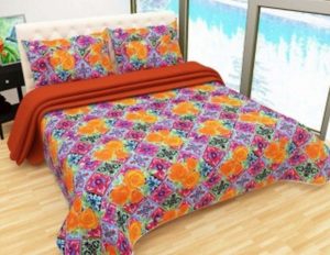 Bombay Dyeing Felix 136 TC Microfibre Double Bedsheet with 2 Pillow Covers