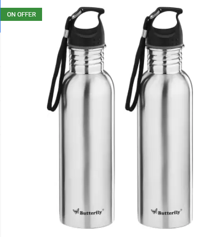 Butterfly Eco SS 750 ml Bottle  (Pack of 2, Silver)