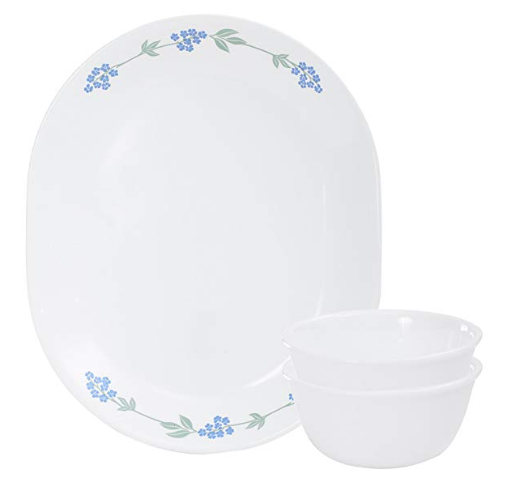 Corelle Secret Garden and Winter Frost Glass Dosa Platter Set