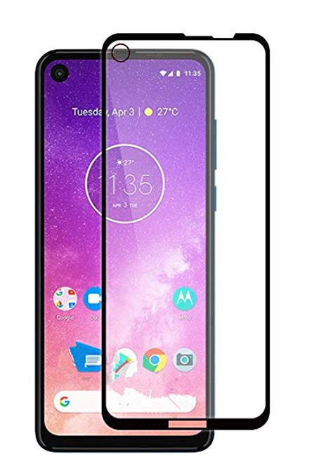 Karpine Edge to Edge Full Coverage Full Glue Tempered Glass for Motorola One Vision