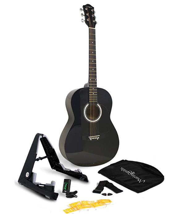 Martin Smith W-101-BK-PK Acoustic Guitar Super Kit with Stand